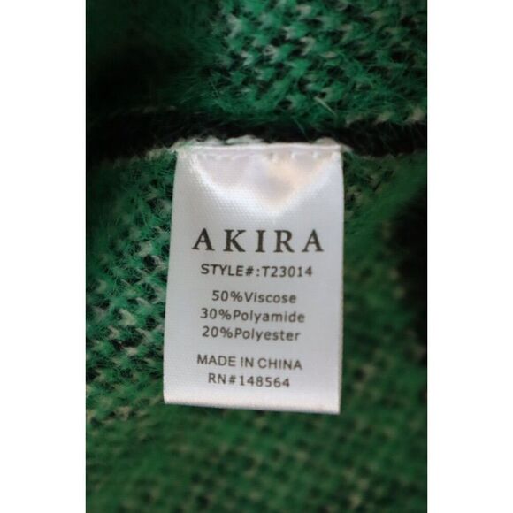 Akira T23014 Size S/M Black/Multi Full Zip Cardigan Style Hooded Sweater - Picture 8 of 9